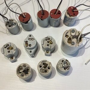 Mixed Lot Old Used Sockets Electrical Porcelain Leviton Etlin-Daniels Polished